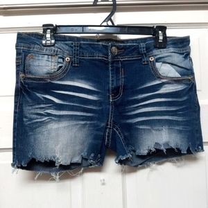 Twentyone Black by RUE 21 Flare Distressed Women's Short Jeans Size 9/10R
